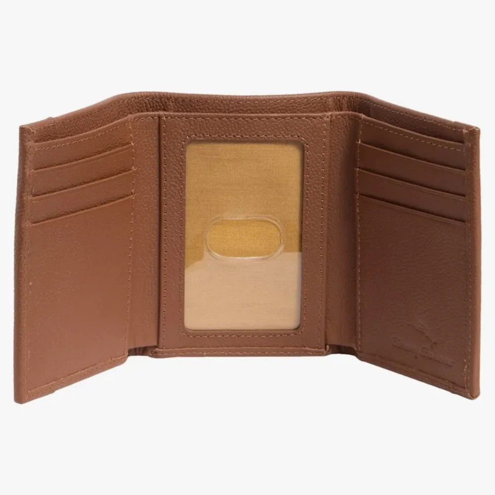 Tommy Bahama Basket Weave Leather Trifold Wallet